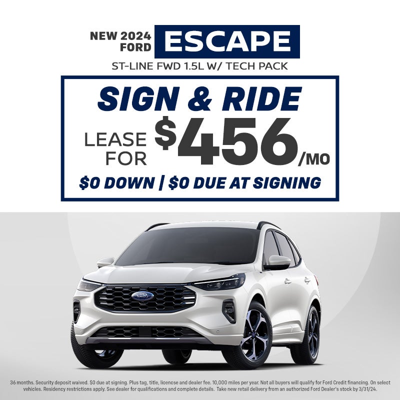 2024 Escape Sign & Ride $0 Down $0 DAS $456 per month
